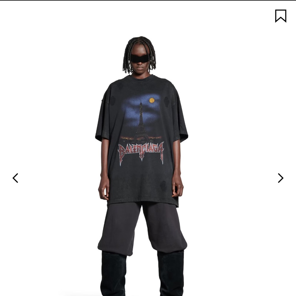 Balenciaga Black Graphic Men's Shirt